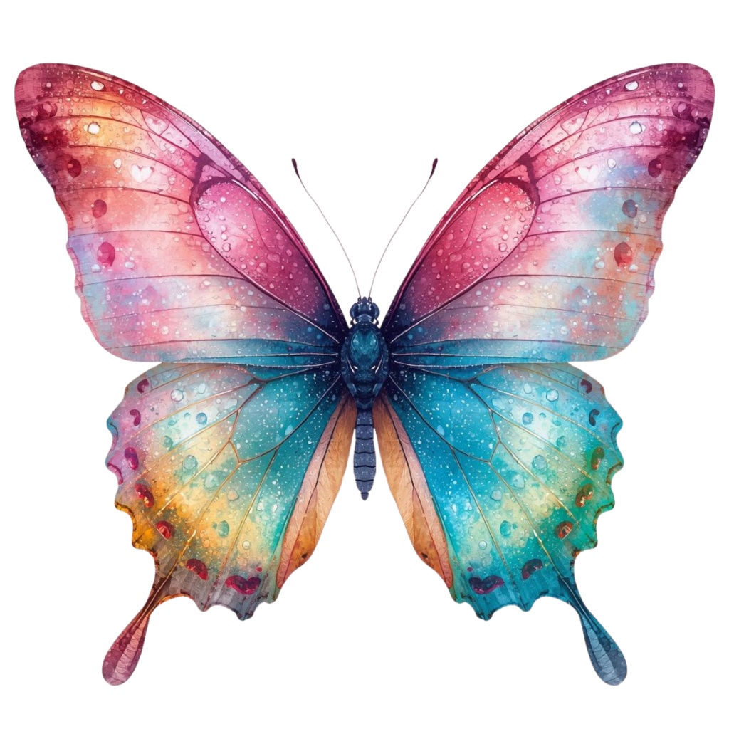 高級感あふれるスピリチュアル蝶クリップアートセット(全10種)|PNGダウンロード