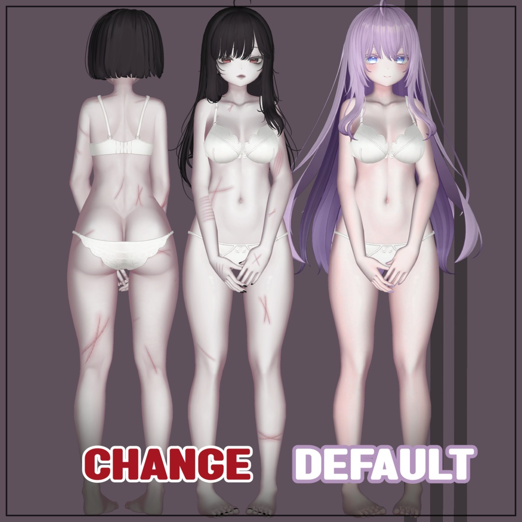 【萌】 moe Menhera make up & body texture