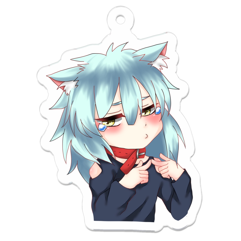 青髪ワンコアクリルキーホルダー