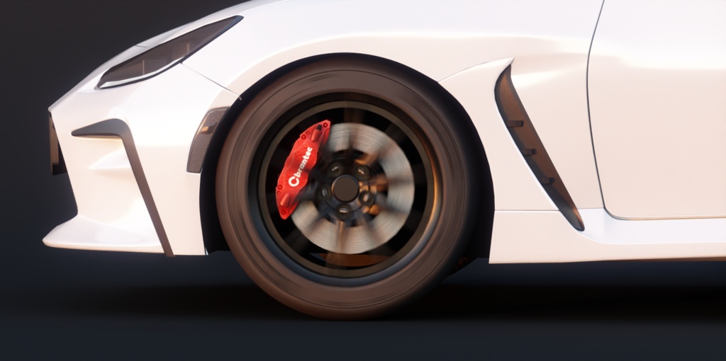 【3Dモデル】スポーツキャリパー&ブレーキディスク