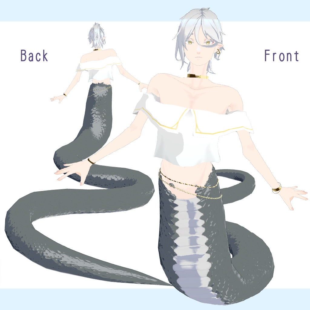 【オリジナル3Dモデル】ラミアのお兄さん ジルバ - Ver.2.1