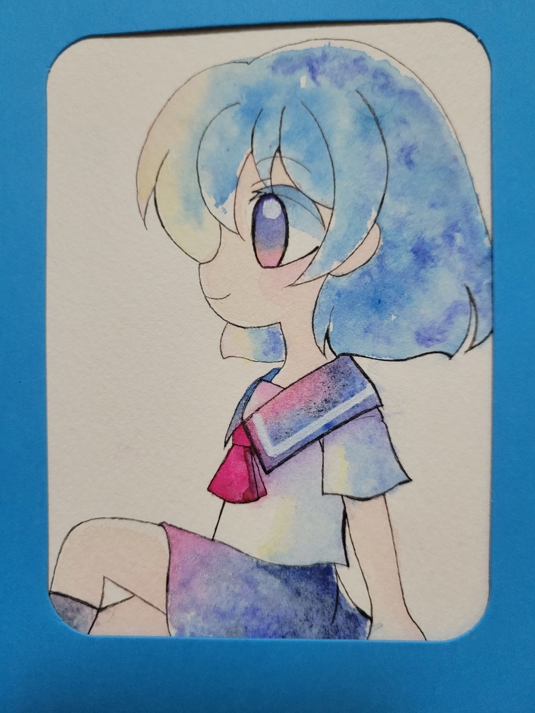 青い髪の女の子( ơ ᴗ ơ )