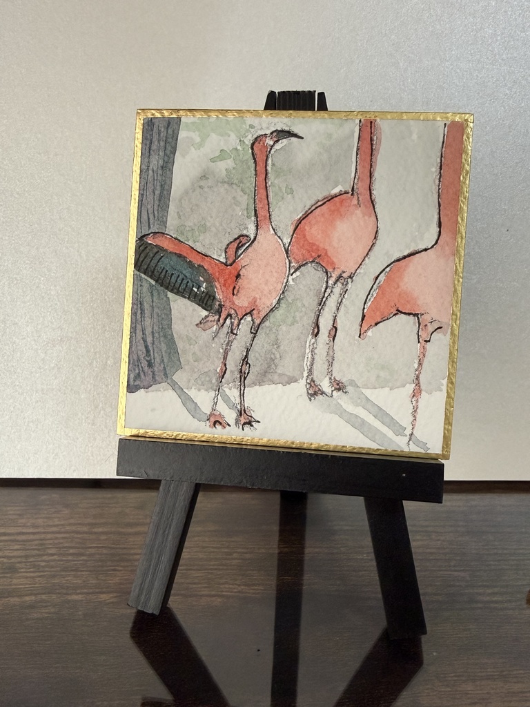 豆色紙(フラミンゴ)