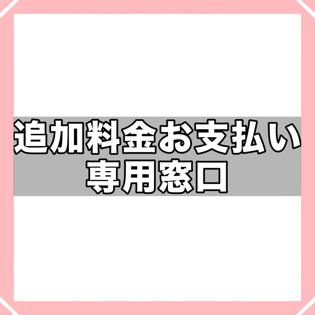 追加料金お支払い専用窓口