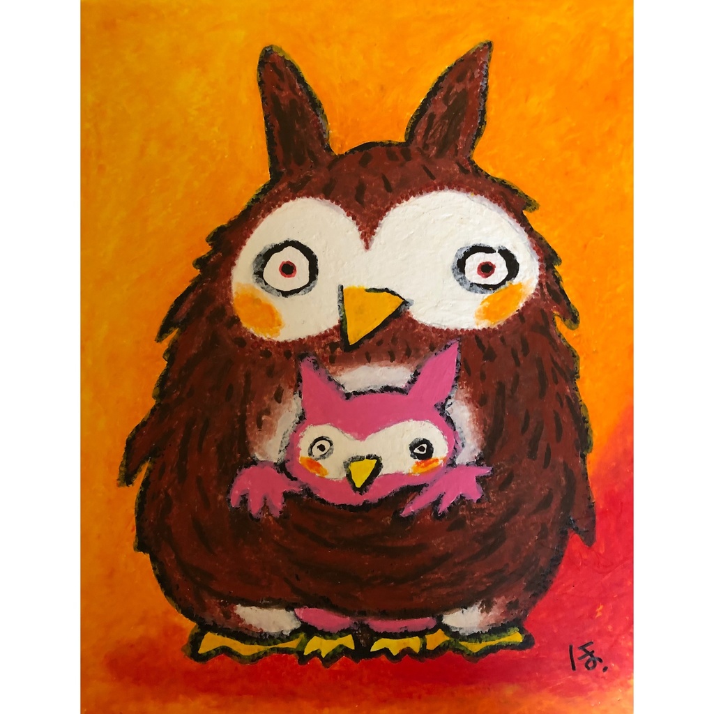 フクロウの親子