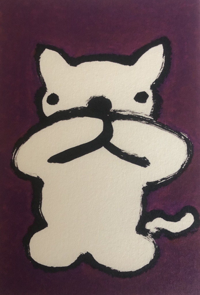 堀口忠彦ネコのポストカード3枚+ステッカー1枚セット