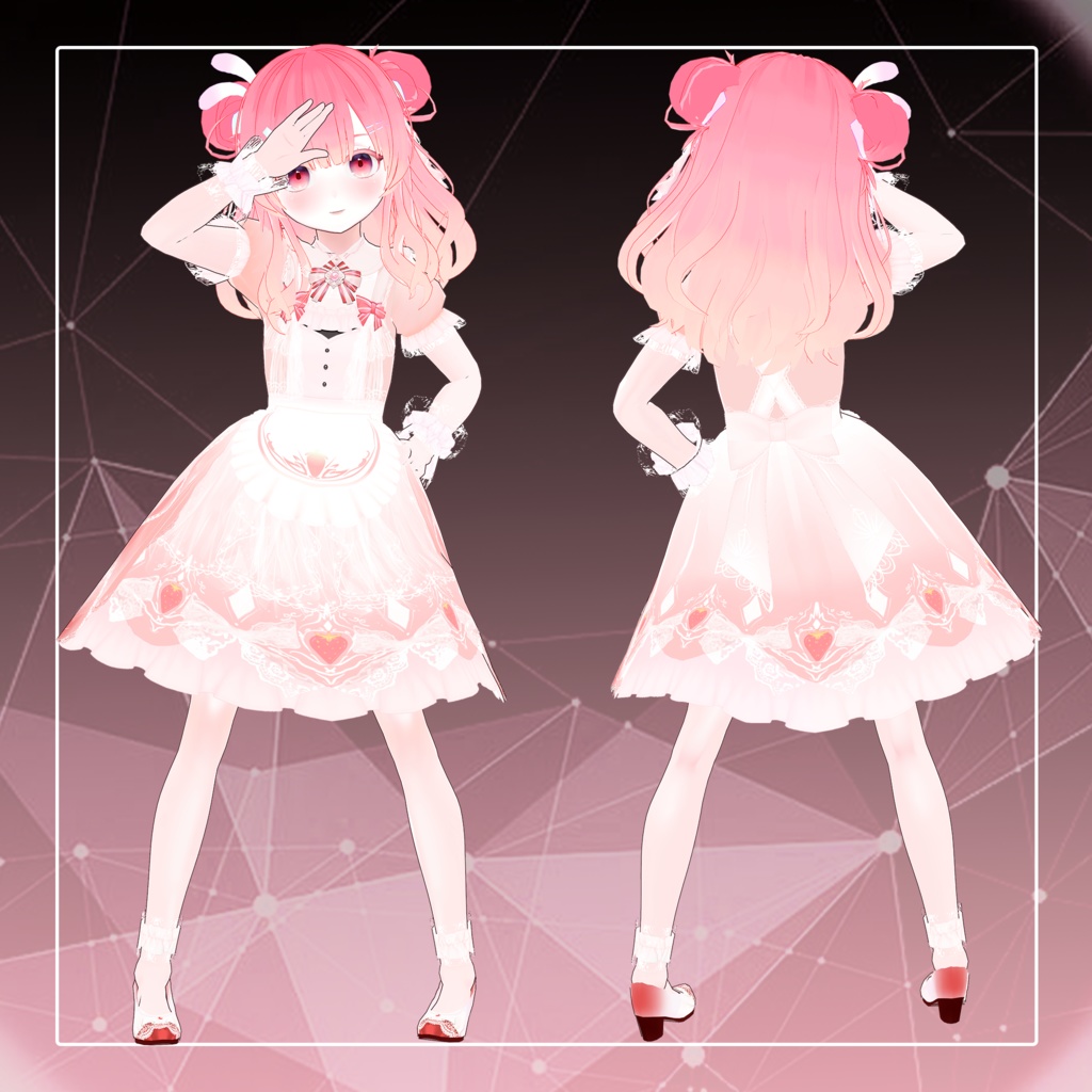 [vrm/vroid/vrc]オリジナル3Dモデル "桃です" - Live3Dモデルスタジオ - 2/6