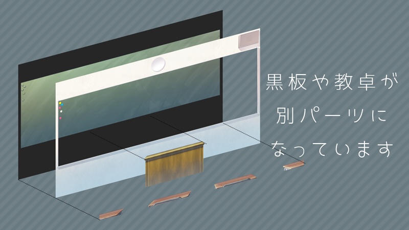 教室・背景セット