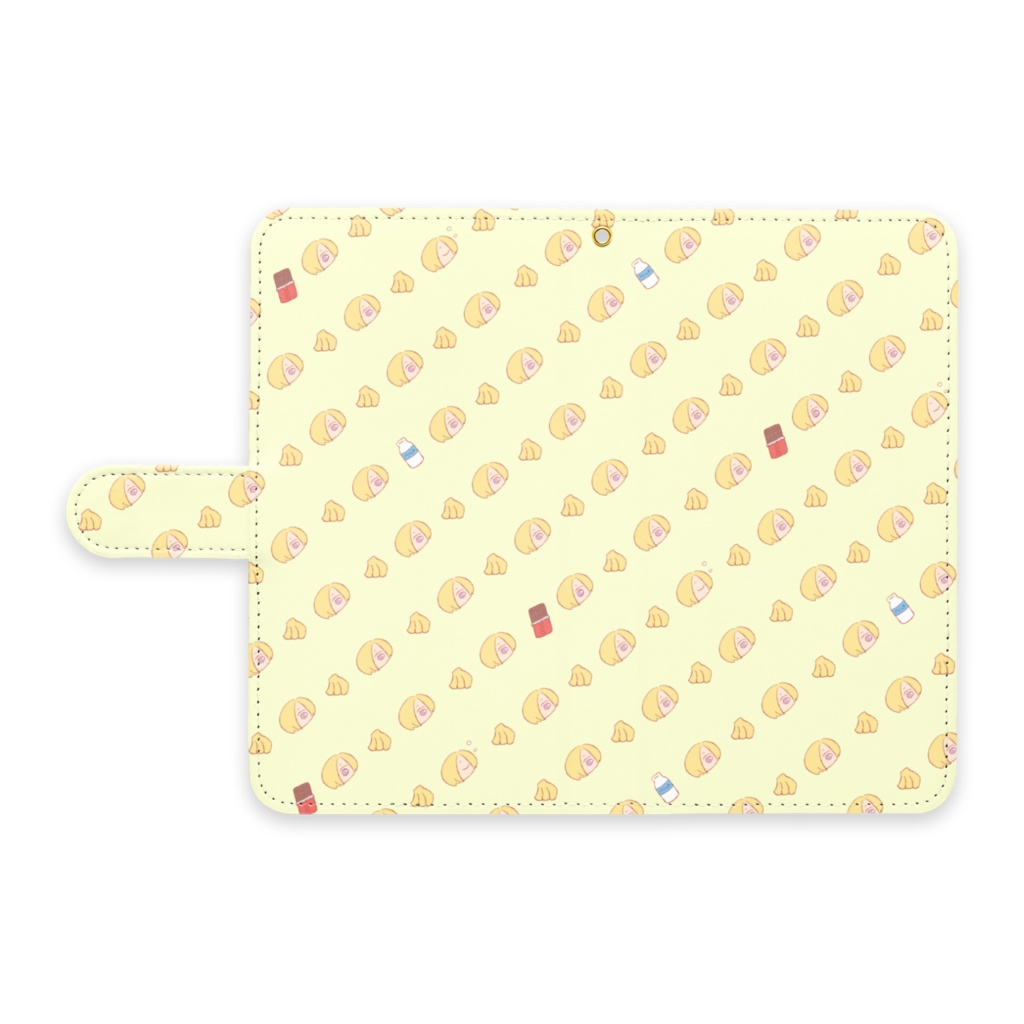 小梅×バナナ 手帳型Androidケース イエロー