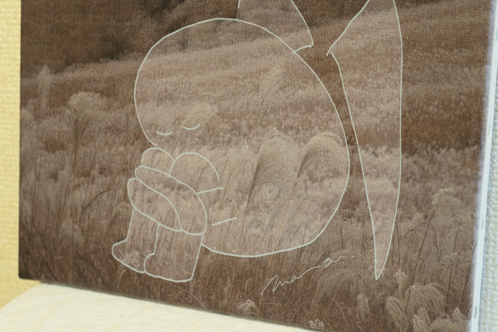 キャンバスアート『ひざを抱える天使』F3