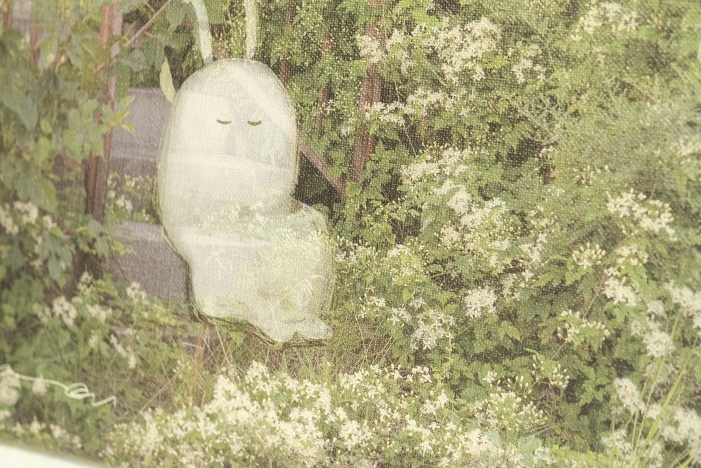 キャンバスアート『腰掛けている何者でもない君』F3