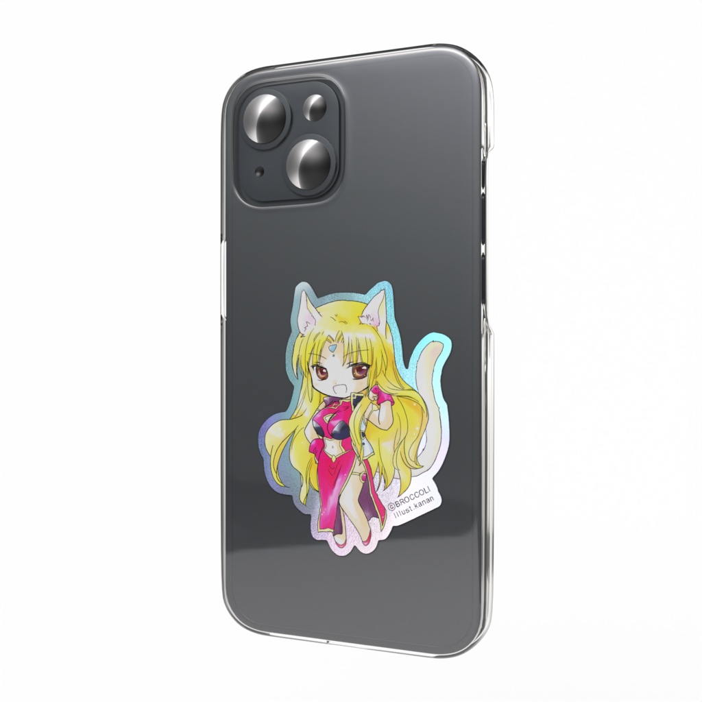 猫耳蘭花 オーロラスマホステッカー