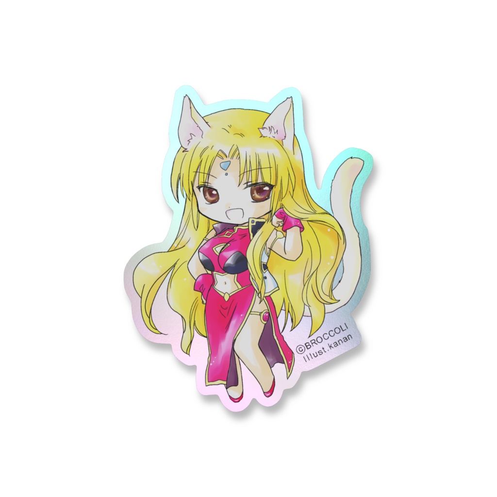 猫耳蘭花 オーロラスマホステッカー