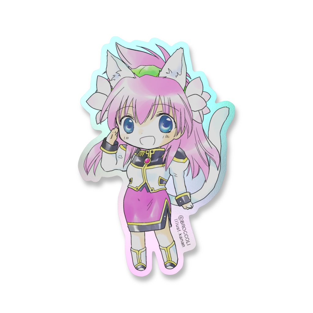 猫耳ミルフィーユ オーロラスマホステッカー