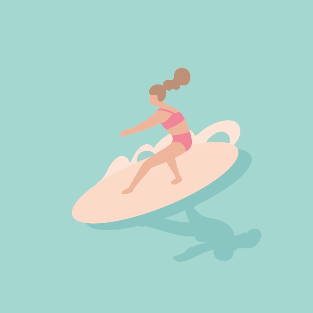 海, サーフィン, サーフガール, sea, surfing, surfer girl/缶バッジ 44mm no.6