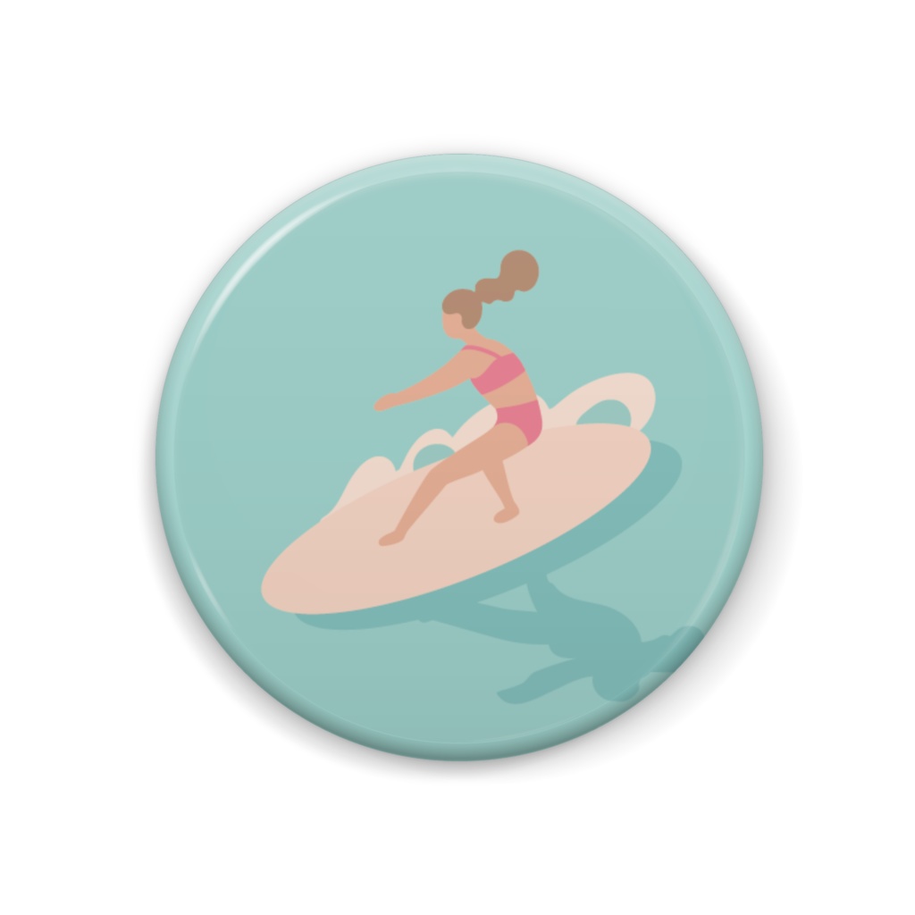 海, サーフィン, サーフガール, sea, surfing, surfer girl/缶バッジ 44mm no.6