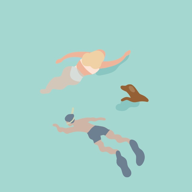 海, 海水浴, sea, swim/缶バッジ 44mm no.7