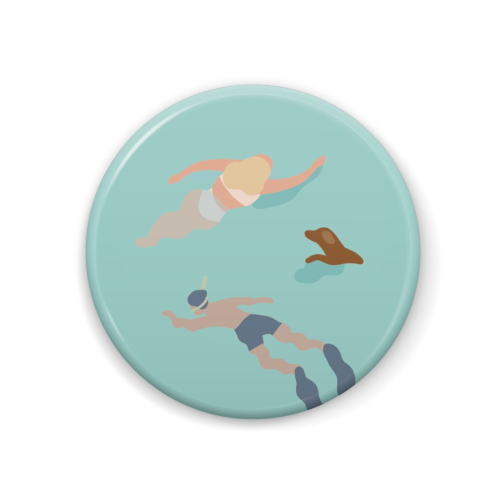 海, 海水浴, sea, swim/缶バッジ 44mm no.7