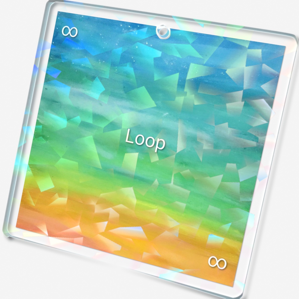 ループ・ラバーズ・ルール トランプ風スクエアキーホルダー Loop