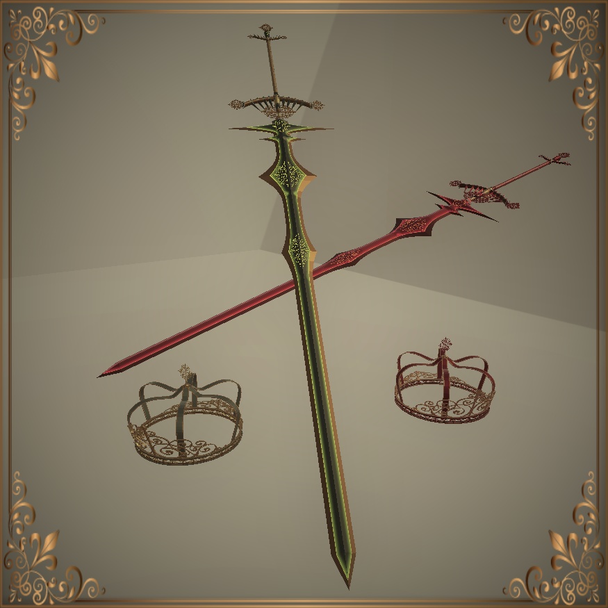 Fantasy style Great Sword and the Crown 「type: Gladius」 (ファンタジー風大剣と王冠【タイプ:グラディウス」)