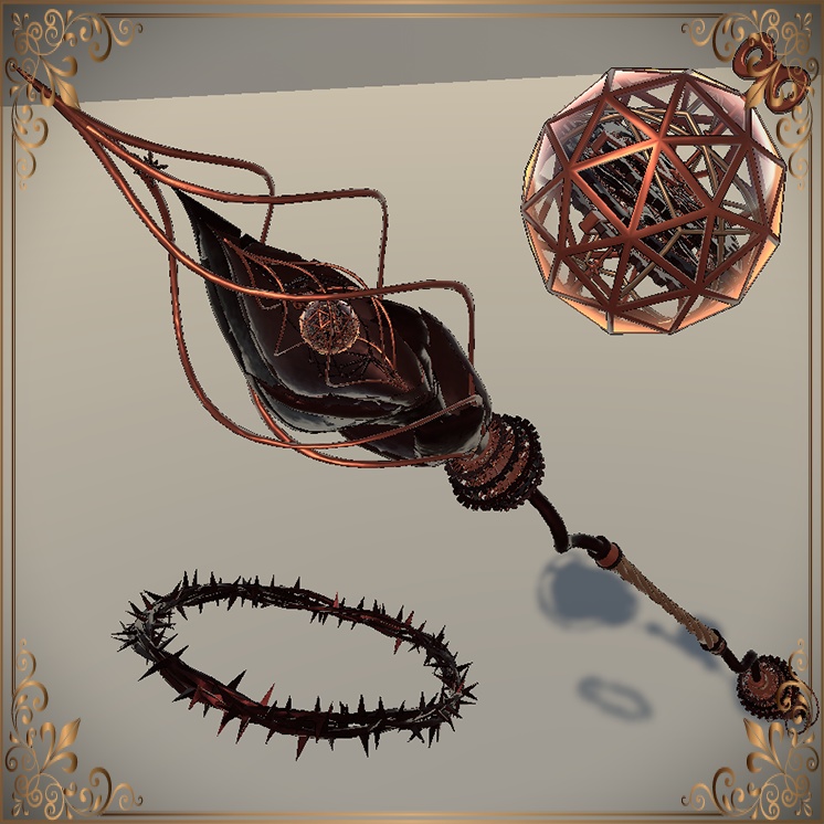 Steampunk spiral staff & steam ball (スチームパンク·スパイラルスタッフ&スチームボール)