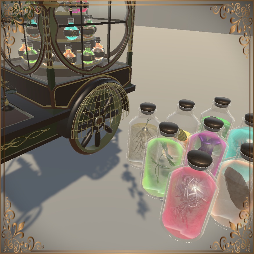 Steampunk herbalist's wagon shop Set (スチームパンクハーブ専門店のワゴンショップセット)