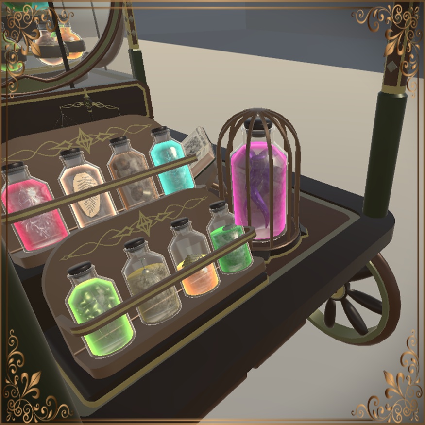 Steampunk herbalist's wagon shop Set (スチームパンクハーブ専門店のワゴンショップセット)