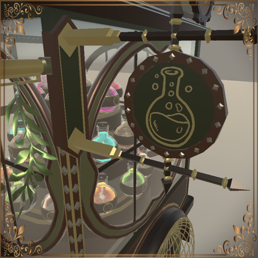 Steampunk herbalist's wagon shop Set (スチームパンクハーブ専門店のワゴンショップセット)