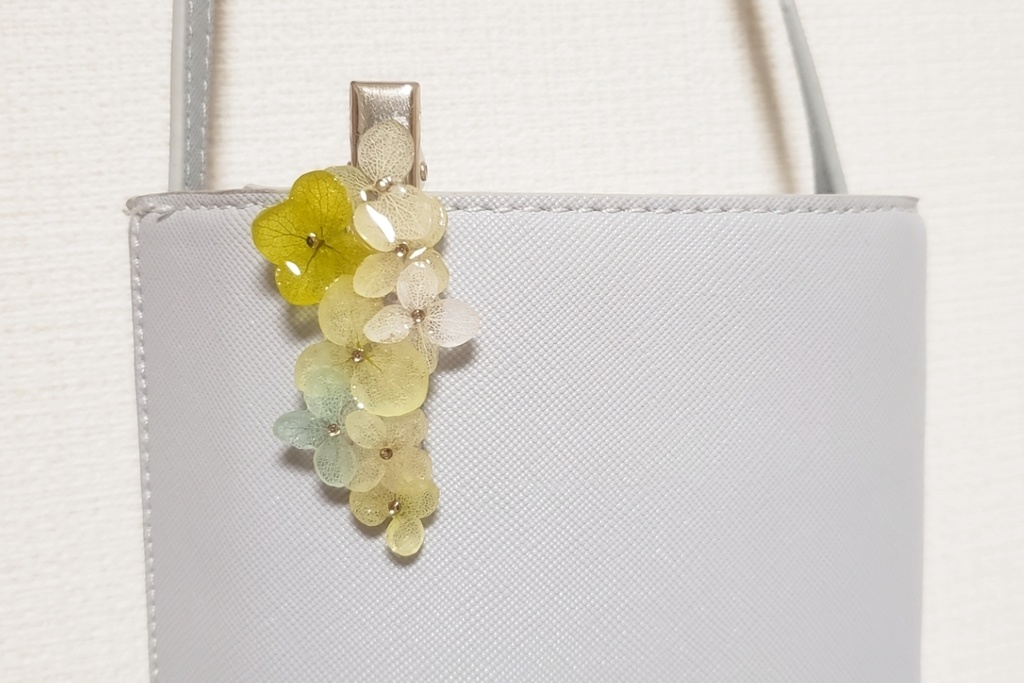 てづくりあじさいクリップ