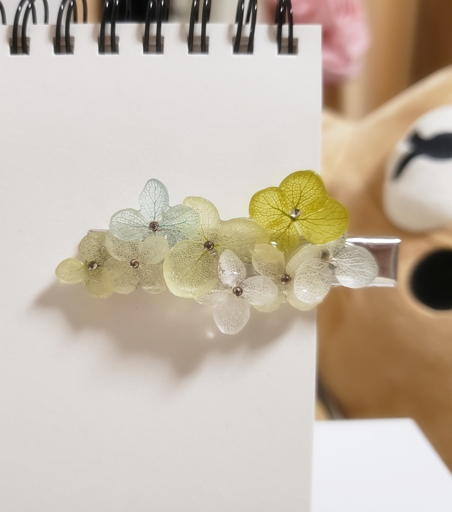 てづくりあじさいクリップ