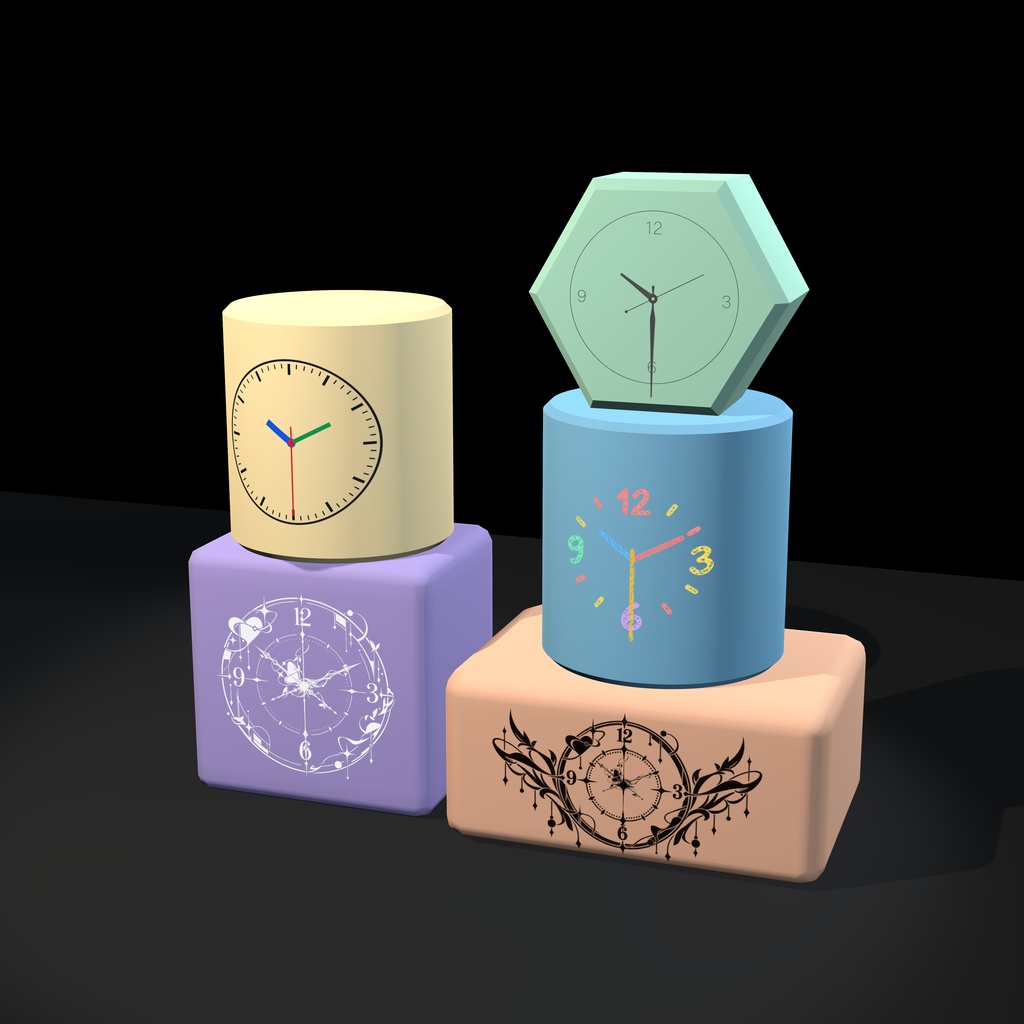 ✨期間限定無料/48H FREE✨Surface Clock Shader任意のメッシュ表面に時計を表示できるシェーダーです【VRChat向け】