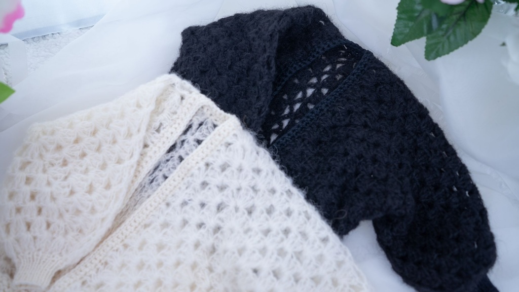 モヘアパフィーカーディガン