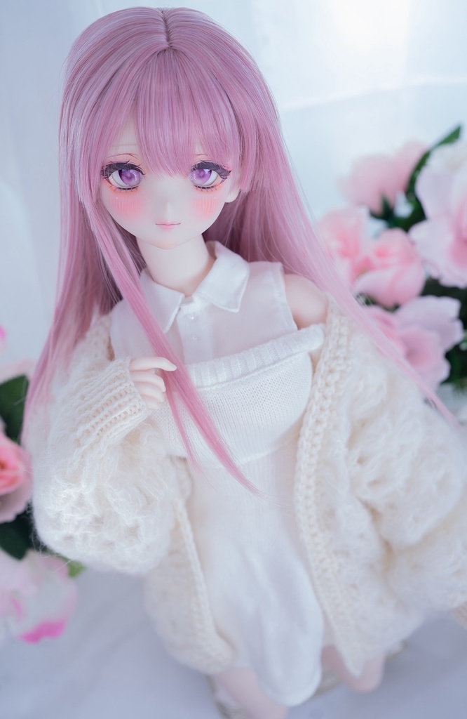 モヘアパフィーカーディガン