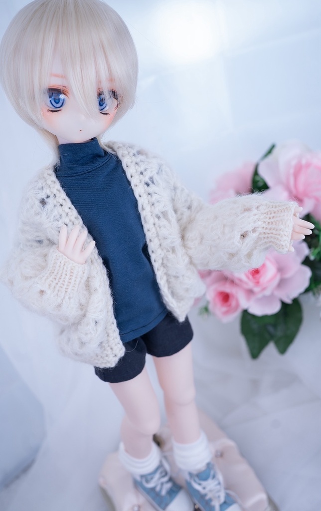 モヘアパフィーカーディガン