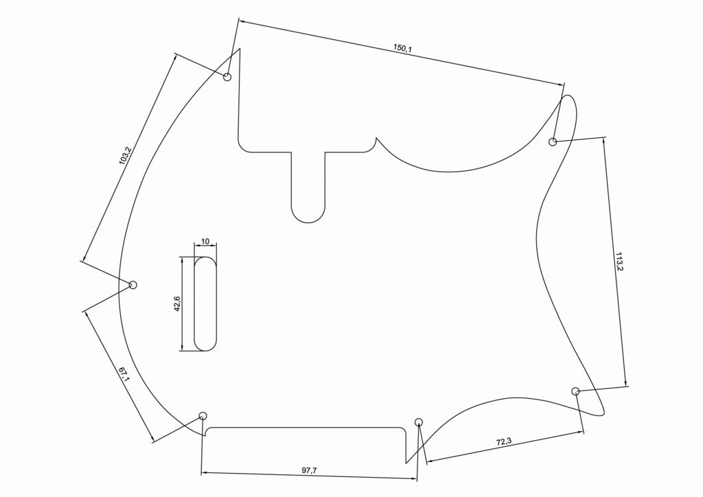 MODULUS FB4 フィンガーレスト付きピックガード(アクリル製)