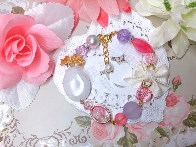 ゆめかわ💜デザインブレスレット