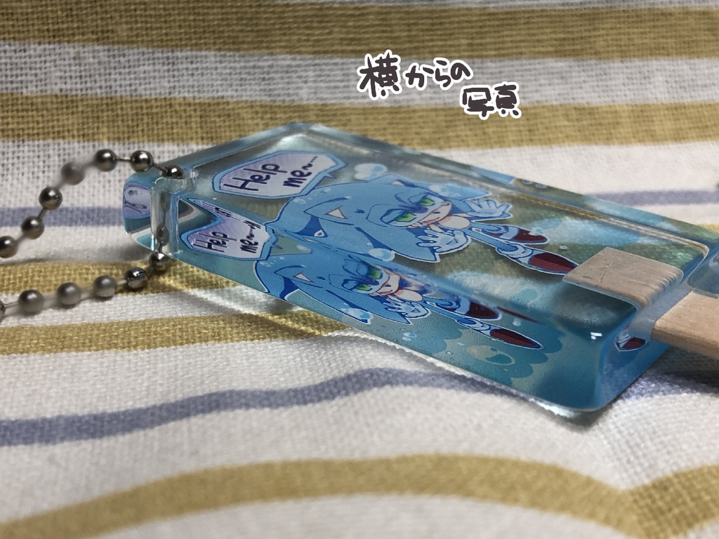 アイスキャンディー型アクキー(🩷🔵⚫️)