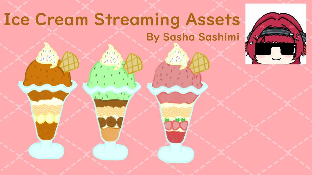 Ice cream sundae サンデー | Vtuber Assets | 