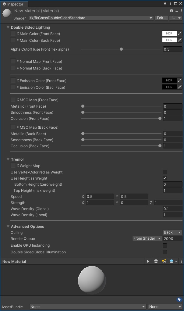 【VRChat向けUnityシェーダー】草木の揺れ & 両面ライティングシェーダー
