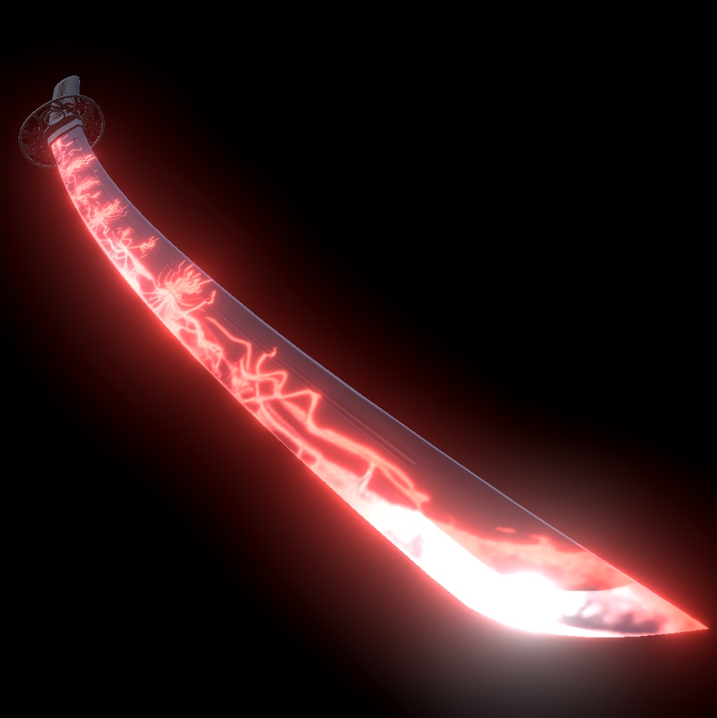 【オリジナル3Dモデル】忌刀・赫啼-Cursed blade Kakumei-