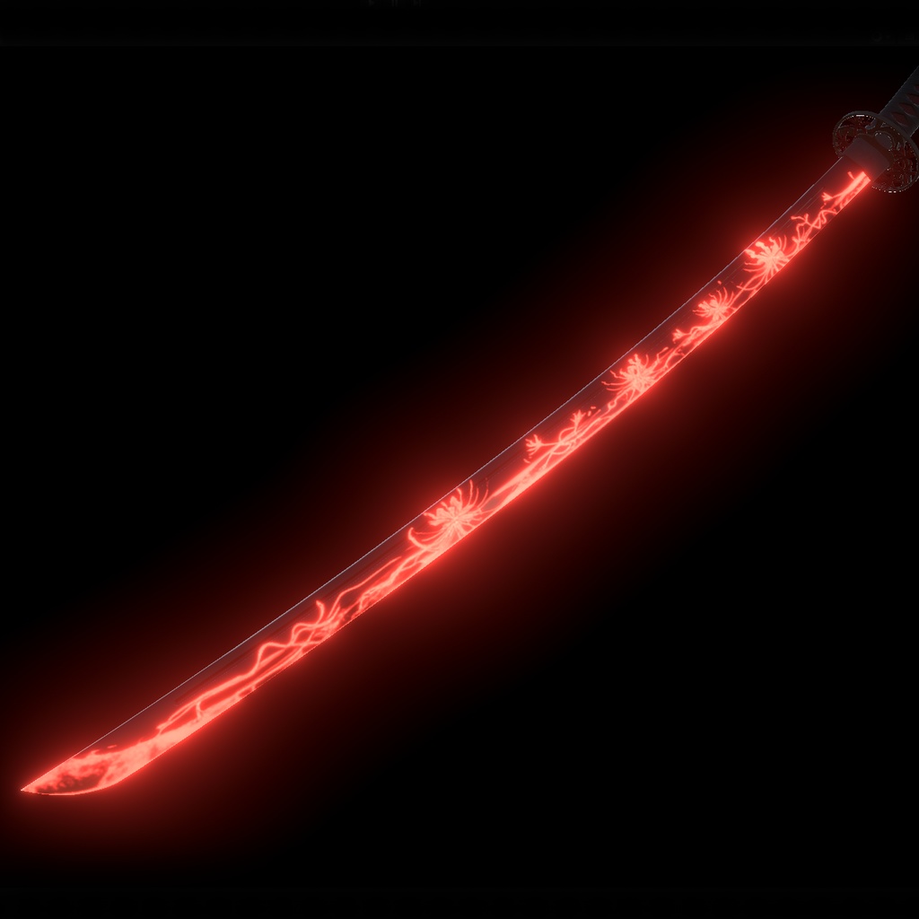 【オリジナル3Dモデル】忌刀・赫啼-Cursed blade Kakumei-