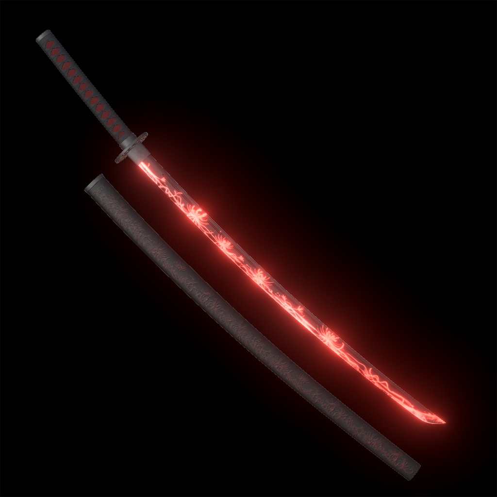 【オリジナル3Dモデル】忌刀・赫啼-Cursed blade Kakumei-