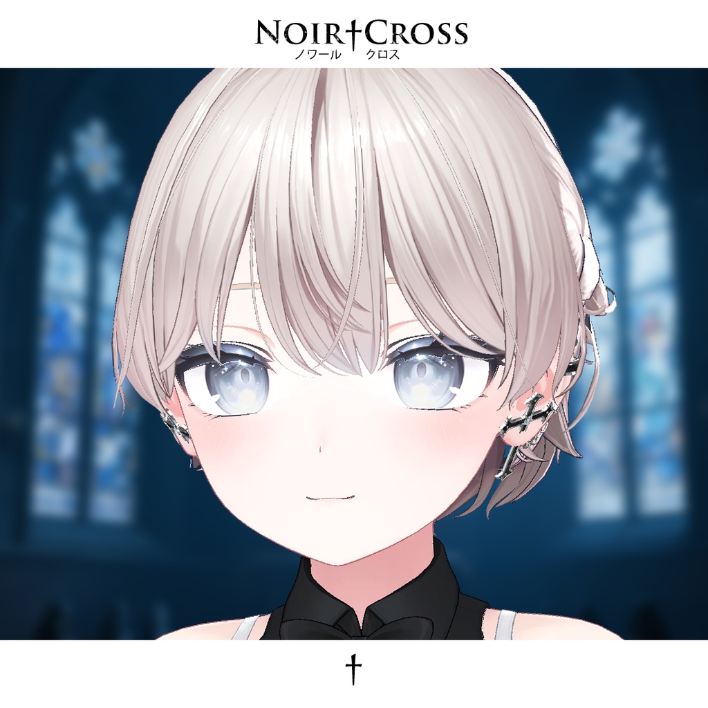 【MA不要の簡単設定】Noir†Cross ~背徳の黒十字~ ピアス (全7アバター)