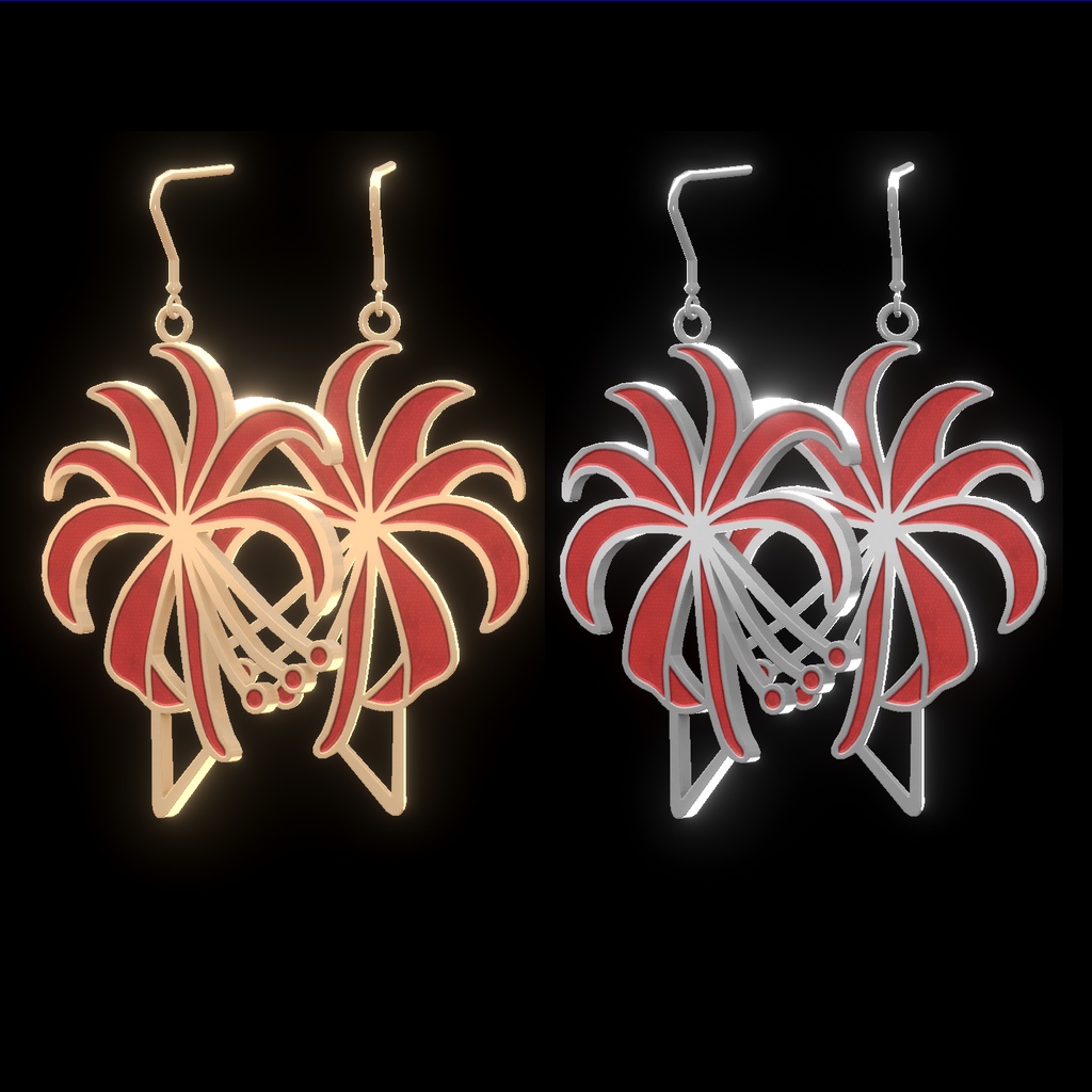 【2色/複数アバター対応】彼岸花の耳飾り・緋華 -HIBANA-
