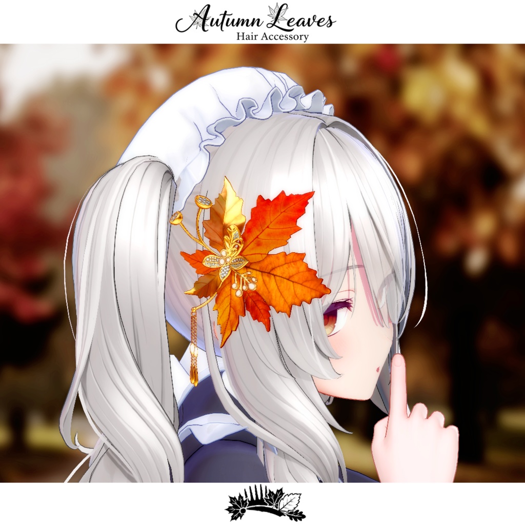 【複数アバター対応】紅葉ノかんざし Autumn Leaves Hair Accessory