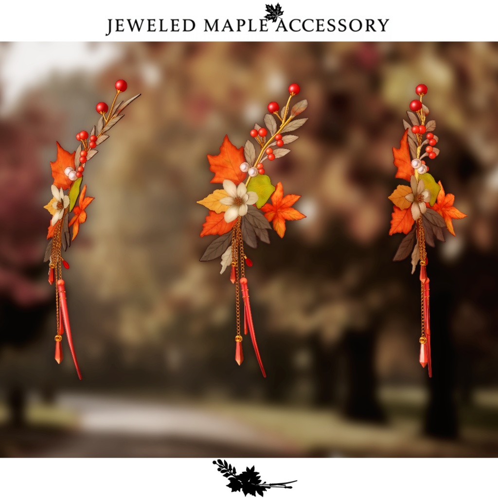 【複数アバター対応】 宝珠紅葉 Jeweled Maple Accessory
