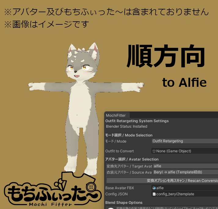 ［もちふぃった～］アルフィー用プロファイル［順方向用］