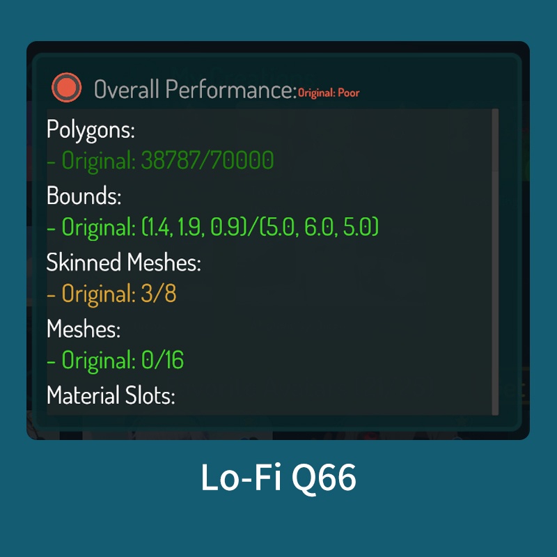 VR向けアバターモデル「Lo-Fi Q66」