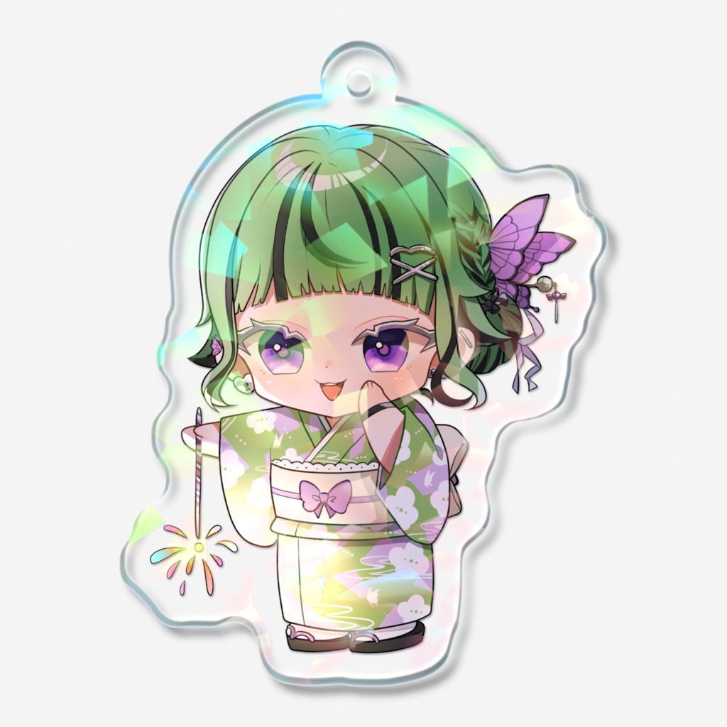 【夏グッズ】花火を楽しむﾆﾄﾁｬﾝのアクキー