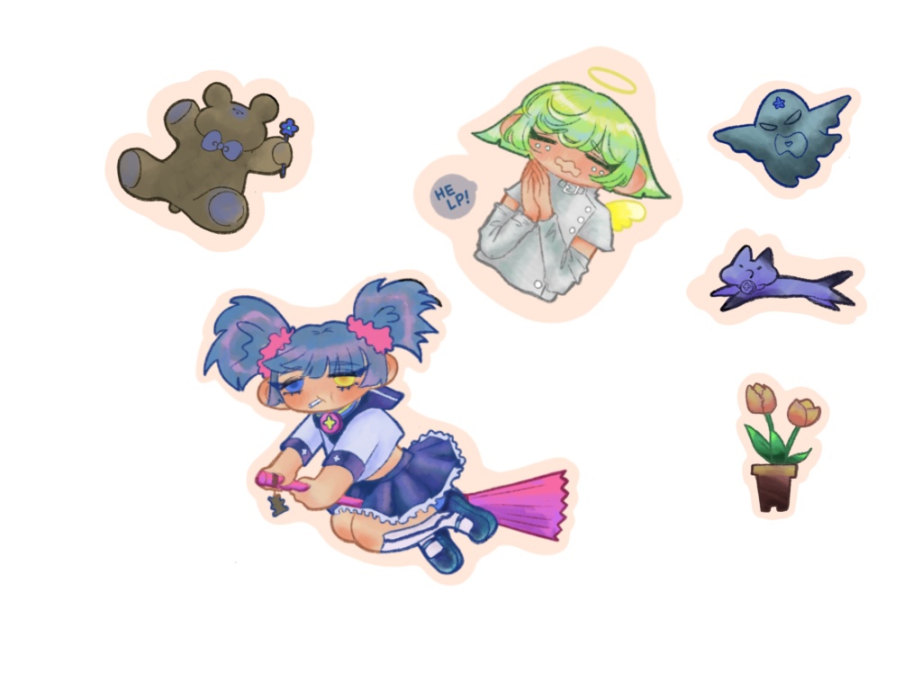 魔女っ子フレークシール